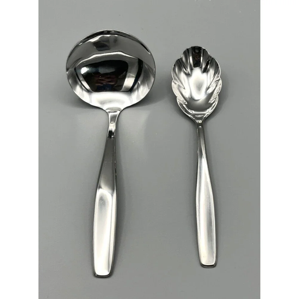 Rogers Cutlery International Silver Modern Living Gravy Ladle, Sugar Shell Spoon